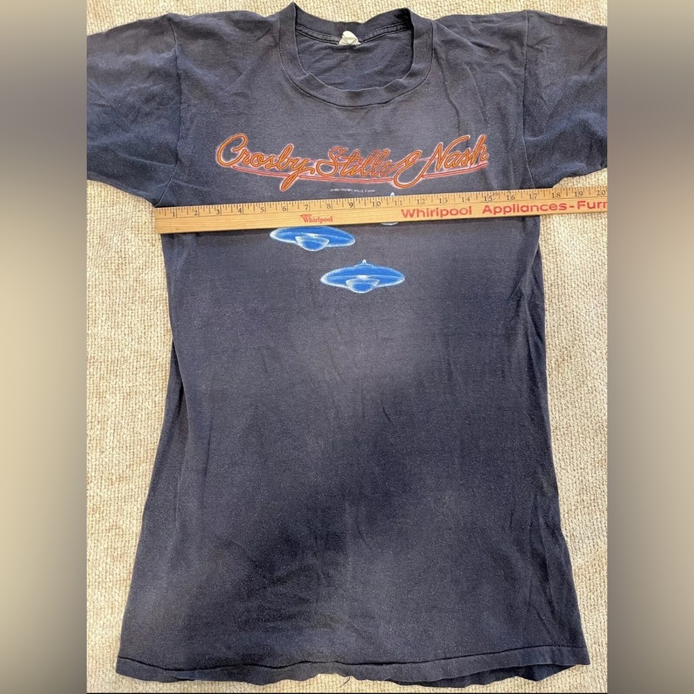 Vintage 80s Crosby Stills Nash Daylight Again Tour Top Concert Ufo T-Shirt Large - Picture 8 of 11